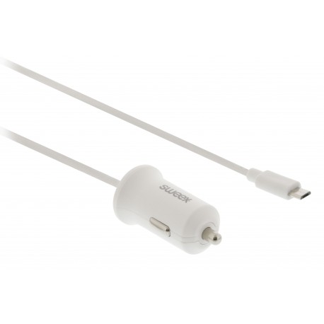 Chargeur de voiture 2.4 A Micro USB Blanc  - 3