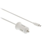 Chargeur de voiture 2.4 A Micro USB Blanc  - 3