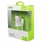 Chargeur de voiture 2.4 A Micro USB Blanc  - 5