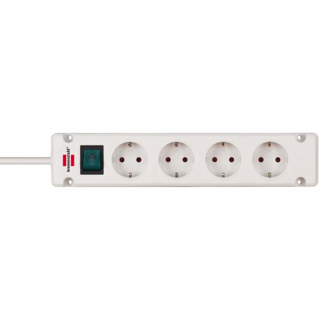 Multiprise Bremounta 4 voies (multiprise avec prises à 90 degrés, multiprise avec option de montage et câble de 1,5 m) blanc  - 