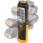 Lampe d'inspection portable à LED avec 8 + 1 LED SMD lumineuses (fonctionne sur piles, autonomie max. 10 heures, crochet rotati 