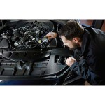 Lampe d'inspection portable à LED avec 8 + 1 LED SMD lumineuses (fonctionne sur piles, autonomie max. 10 heures, crochet rotati 