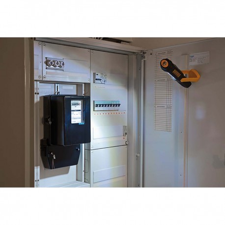 Lampe d'inspection portable à LED avec 8 + 1 LED SMD lumineuses (fonctionne sur piles, autonomie max. 10 heures, crochet rotati 