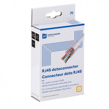 QCRJ45 CAT 6 U Connecteur data RJ45 à connexion rapide U/UTP CAT6 avec protège-clips blanc  - 2