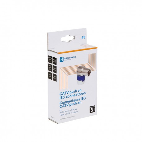 QFA 5 Connecteur F CATV Push On coudé  - 2