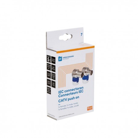 KOKWI 5/KOSWI 5 Connecteurs IEC CATV Push On (1 X Femelle/1 X Mâle, Perpendiculaire)  - 2