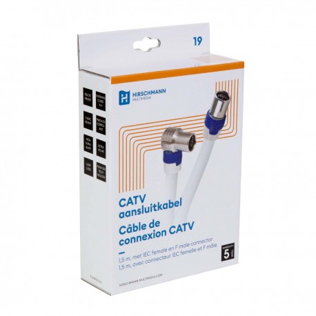 F-KAB5 150 cm CATV câble avec IEC femelle and F mâle connector  - 3