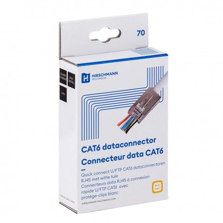 QCRJ45 CAT6 FTP 100 Connecteur data RJ45 à connexion rapide U/FTP CAT6 avec protège-clips blanc - 100 piéces  - 2