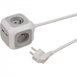 Bloc de prise chargeur USB ALEA-Power 4 voies 1,40 m H05VV-F 3G1.5  - 1