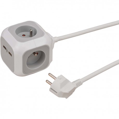 Bloc de prise chargeur USB ALEA-Power 4 voies 1,40 m H05VV-F 3G1.5  - 1