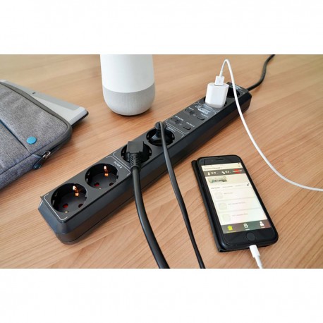 Prise intelligente brennenstuhl®Connect Eco-Line avec fonction de minuterie à 6 voies  - 6