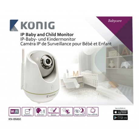 Moniteur de surveillance IP pour bébé Audio / Video 2.4 GHz Blanc/Gris  - 5