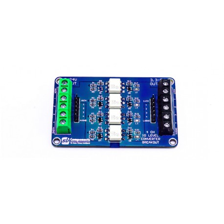 Détail des bornes de raccordement de la platine convertisseur de niveau 4 canaux