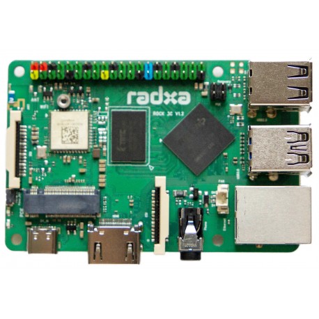 Vue de dessus de la platine Radxa ROCK 3 Model C - 1 GB