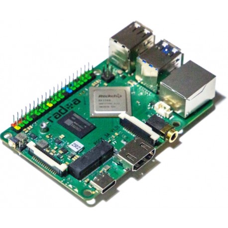 Vue de côté de la platine Radxa ROCK 3 Model A - 2 GB