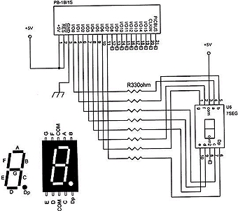 Schéma gestion afficheur 7 segments avec un PICBASIC