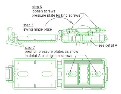 Vue interne Adaptateur DIL44/SOIC44 ZIF-CS