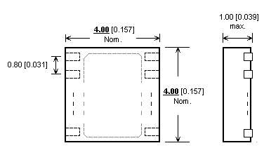 Dimensions Adaptateur DIL8/QFN8-3 ZIF-CS