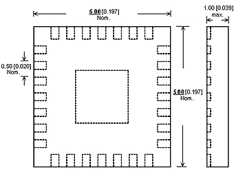 Brochage de l'adaptateur DIL28/QFN28-1 ZIF-CS modèle 70-0310