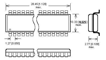 Dimensions PSOP44 Adaptateur DIL44/SOIC44 ZIF-CS