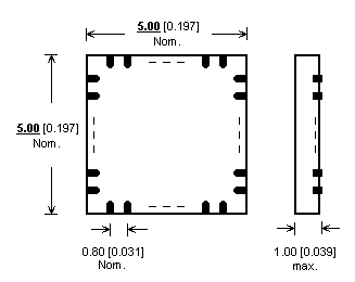 Dimensions Adaptateur DIL16/QFN16-1 ZIF-CS