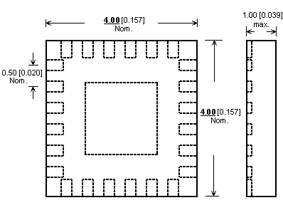 Dimensions Adaptateur DIL24/QFN24-1 ZIF-CS