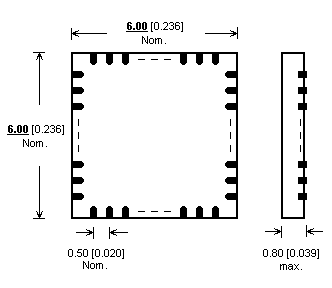 Dimensions Adaptateur DIL40/QFN40-1 ZIF-CS
