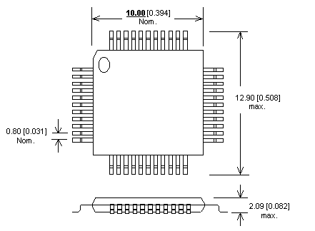 Dimensions Adaptateur DIL44/QFP44-4 ZIF-CS