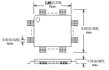 Dimensions Adaptateur DIL48/TQFP48-1 ZIF