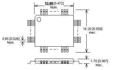 Dimensions Adaptateur DIL40/QFP64-2 ZIF-CS NEC-1