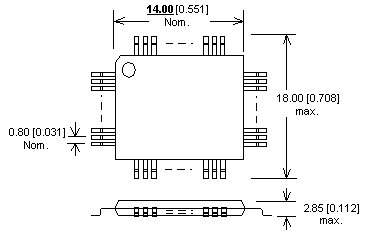Dimensions Adaptateur DIL40/QFP64-1 ZIF-CS NEC-1