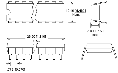 Dimensions Adaptateur DIL32/SDIP32 ZIF 400 mil