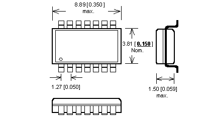 Dimensions Adaptateur DIL44/SOIC44 ZIF-CS
