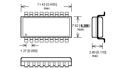 Dimensions SOCI16 Adaptateur DIL44/SOIC44 ZIF-CS