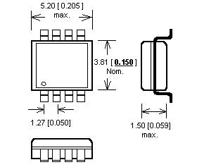 Dimensions SOIC8 Adaptateur DIL44/SOIC44 ZIF-CS