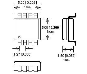 Dimensions du boitier SOIC8 Adaptateur DIL44/SOIC44 ZIF-CS