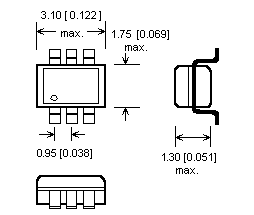 Dimensions Adaptateur DIL8/SOT23-6 ZIF-CS PIC