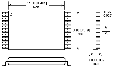 Dimensions Adaptateur DIL28/TSOP28 ZIF 11.8 mm Flash