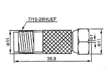 Dimensions Adaptateur TNC femelle - F mâle