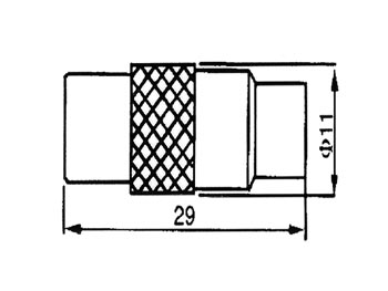 Dimensions Adaptateur RCA femelle vers TV mâle