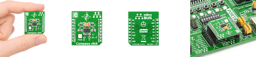 Accéléromètre et boussole 6 axes Compass Click - MIKROE-1386