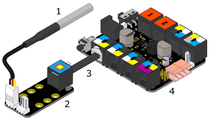 Exemple d'utilisation du Capteur Me Temperature Sensor-DS18B20 11014