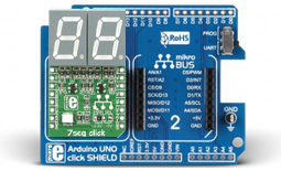 Raccordement du module Module 7seg Click Board MIKROE-1201 sur la platine Mikroe-1581