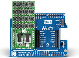 Raccordement du Module 4x4 Key click MIKROE-1889 sur la platine Mikroe-1581