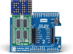 Raccordement du Module 7x10 B click MIKROE-2789 sur la platine Mikroe-1581