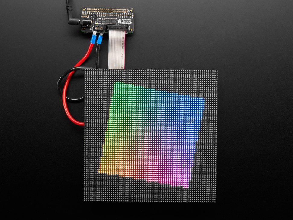 Exemple réalisation du module RGB Matrix Bonnet avec une matrice 64x64