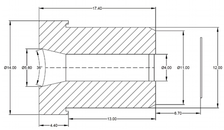 Dimensions de la lentille M2506ZH04