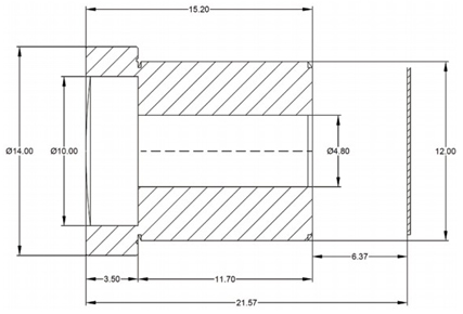 Dimensions de la lentille M27210H08 LN005