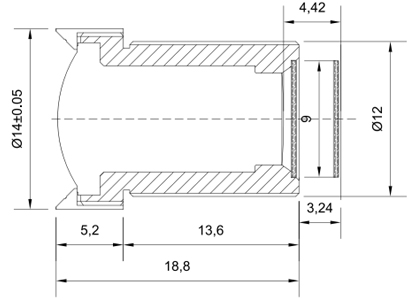 Dimensions de la lentille M2504ZH05S