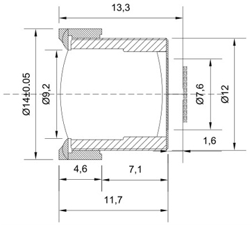 Dimensions de la lentille M40320M06S